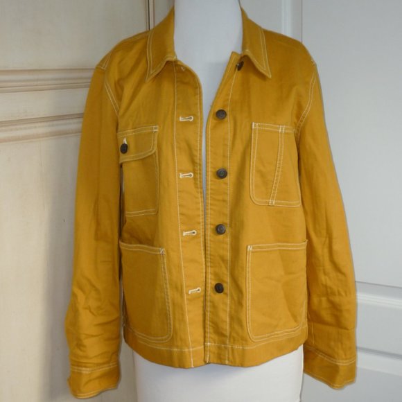 Madewell Cropped Chore Jacket in Tungsten Glow (Golden Yellow) Small - Picture 3 of 6